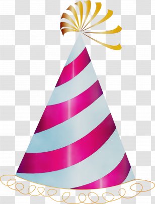 Party Hat - Watercolor - Magenta Headgear Transparent PNG