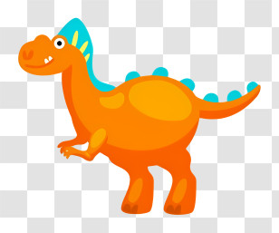 Cartoon Dinosaur - Cute Orange Dinosaur Cartoon Character Transparent PNG
