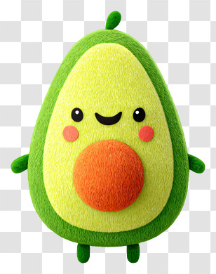 Kawaii Avocado Character - Happy Avocado Cartoon Transparent PNG