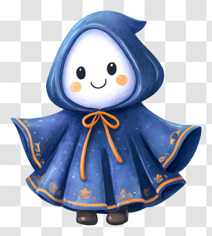 Halloween Ghost Cloak - Smiling Ghost In Blue Cloak Transparent PNG