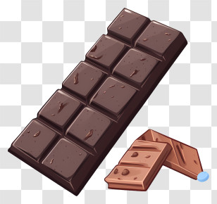 Chocolate Bar - Dark Chocolate Bar With Pieces Transparent PNG