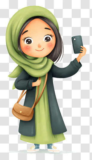 Muslim Woman Taking Selfie - Hijab Girl Taking Selfie Transparent PNG