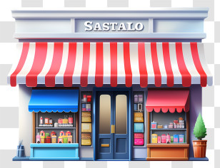 Retail Shop - Colorful Storefront With Awning Transparent PNG