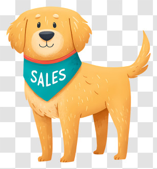 Golden Retriever Dog - Sales Dog Mascot Transparent PNG
