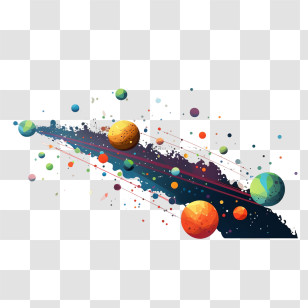 Asteroid Day - Colorful Planets In A Galaxy Transparent PNG