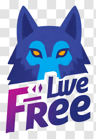Live Free - Night-sky Wolf 'Live Free' Emblem Transparent PNG