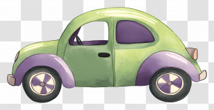 Cartoon Car - Green Vintage Car Illustration Transparent PNG