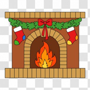 Christmas Cartoon Fireplace Clipart - Christmas fireplace cartoon