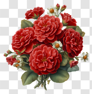 Red Flowers Bouquet - Red Flowers Bouquet Illustration Transparent PNG