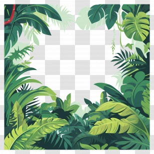 Jungle Background - Lush Green Jungle Frame Transparent PNG