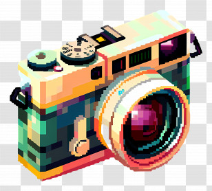 Pixel Camera - Retro Pixel Art Style Camera Illustration Transparent PNG