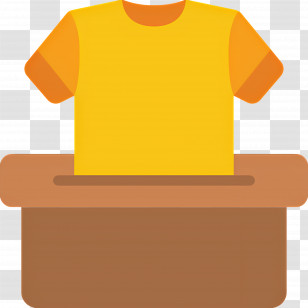 Clothes Box - Folded Yellow Shirt In Box Transparent PNG