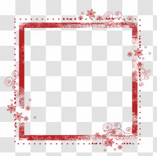 Picture Frame - Designer - Decorative Star Red Border Transparent PNG