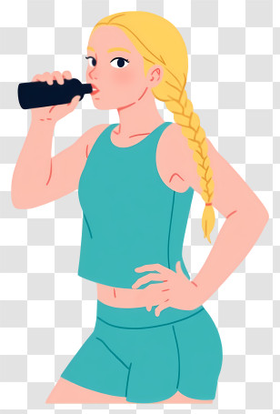 Woman Drinking Water - Woman In Sportswear Drinking Transparent PNG