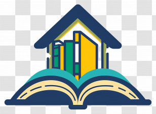Book Logo - Books And House Icon For Education Transparent PNG