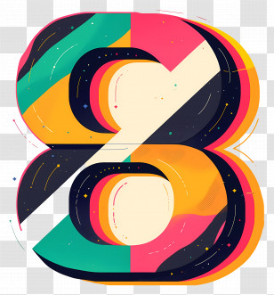 Number Eight - Colorful Number Eight Design Transparent PNG