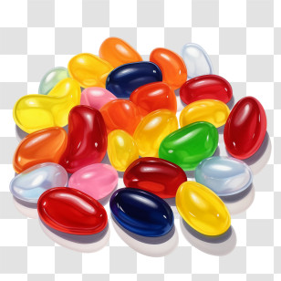 Jelly Beans - Colorful Assortment Of Jelly Beans Transparent PNG
