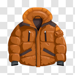 Winter Coat - Orange Puffer Jacket For Winter Wear Transparent PNG