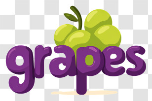 Grapes Logo - Green Grapes Purple Text Logo Transparent PNG