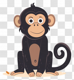 Cartoon Monkey - Cute Cartoon Monkey Illustration Transparent PNG