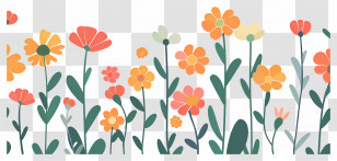 Grass Flower - Colorful Spring Flowers Illustration Transparent PNG