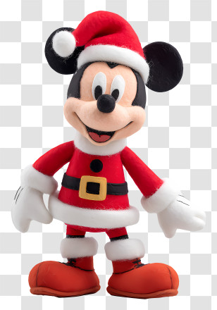 Santa Mickey Mouse - Mouse Dressed As Santa Claus Transparent PNG