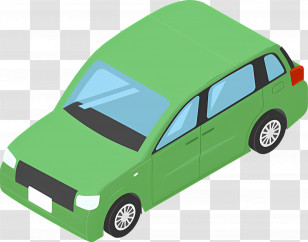 Cartoon Car - Isometric Green Car Illustration Transparent PNG
