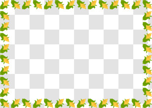 Vegetable Frame - Green And Yellow Leaf Border Frame Transparent PNG
