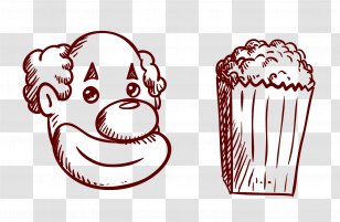 Performance Circus Clown Clip Art - Cartoon - Vector Portraits Popcorn Transparent PNG