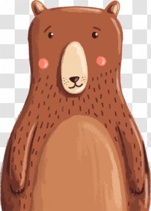 Brown Bear Euclidean Vector Drawing - Heart - Hand-painted Cartoon Transparent PNG