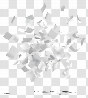 Paper Flying - Bursting White Papers Floating In Motion Effect Transparent PNG