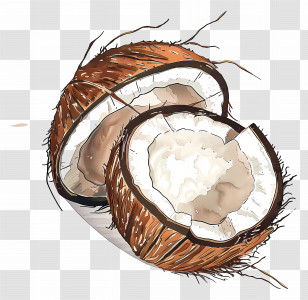 Coconut - Open Coconut Transparent PNG