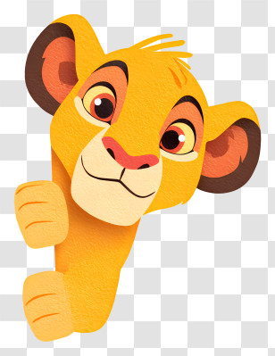 Simba Peeking - Peeking Lion Cub Transparent PNG