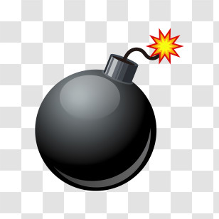 Bomb - Cartoon Bomb With Lit Fuse Transparent PNG