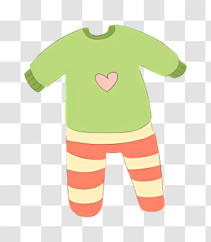 Green Sweater - Cute Baby Clothes With Green Sweater And Striped Pants Transparent PNG