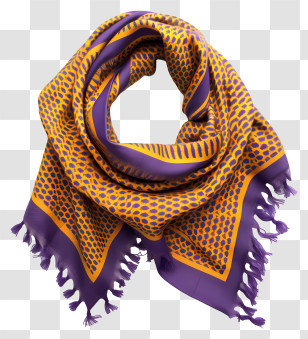 Keffiyeh Scarf - Stylish Purple And Yellow Scarf Transparent PNG