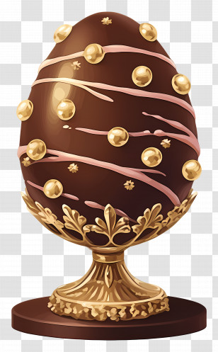 Chocolate Easter Egg - Ornate Decorative Chocolate Egg Transparent PNG