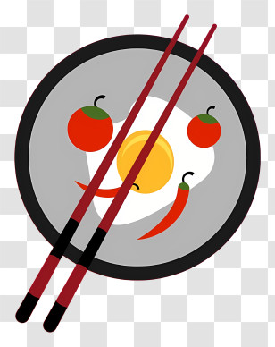 Korea Food - Egg And Vegetables With Chopsticks Transparent PNG
