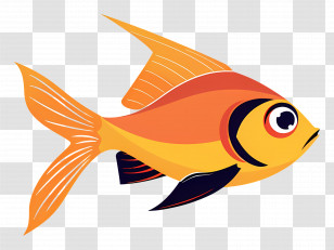 Fish - Cartoon Orange Fish Illustration Transparent PNG