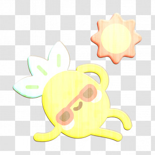 Summer Icon Pineapple Character Icon Sunbathing Icon Transparent PNG