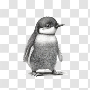 Hand Drawn Penguin
 - Adorable Fluffy Penguin Chick Illustration Transparent PNG