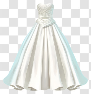 Bride Dress Icon - Elegant White Wedding Dress Transparent PNG