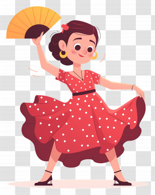 Flamenco Dancing - Flamenco Dancer With Fan Transparent PNG