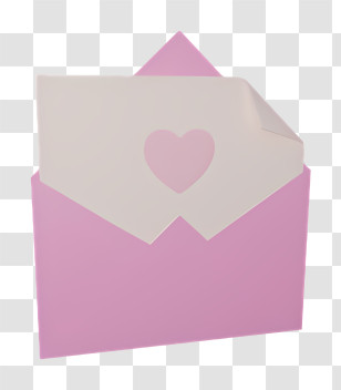 Mail - Pink Envelope With Heart Transparent PNG