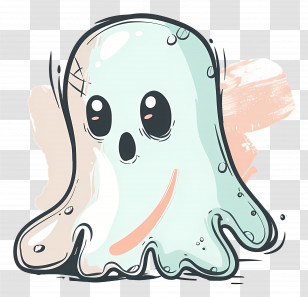 Halloween Ghost - Cute Smiling Ghost Transparent PNG
