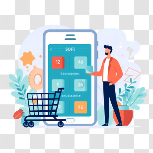 Black Friday - E-commerce Mobile App With Shopping Cart Transparent PNG