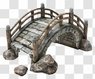 Arch Bridge - Historic Stone Bridge With Rocks Transparent PNG