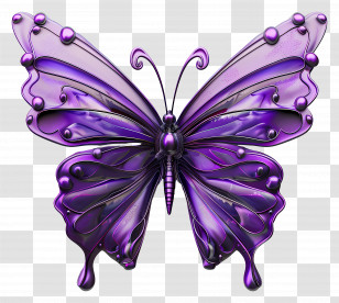 Purple Butterfly - Vivid Purple Butterfly Illustration Transparent PNG