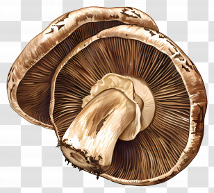Portobello Mushroom - Realistic Illustration Of Mushrooms Transparent PNG
