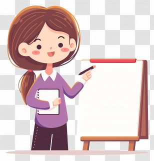 Teacher Education - Girl With Notepad Illustration Transparent PNG